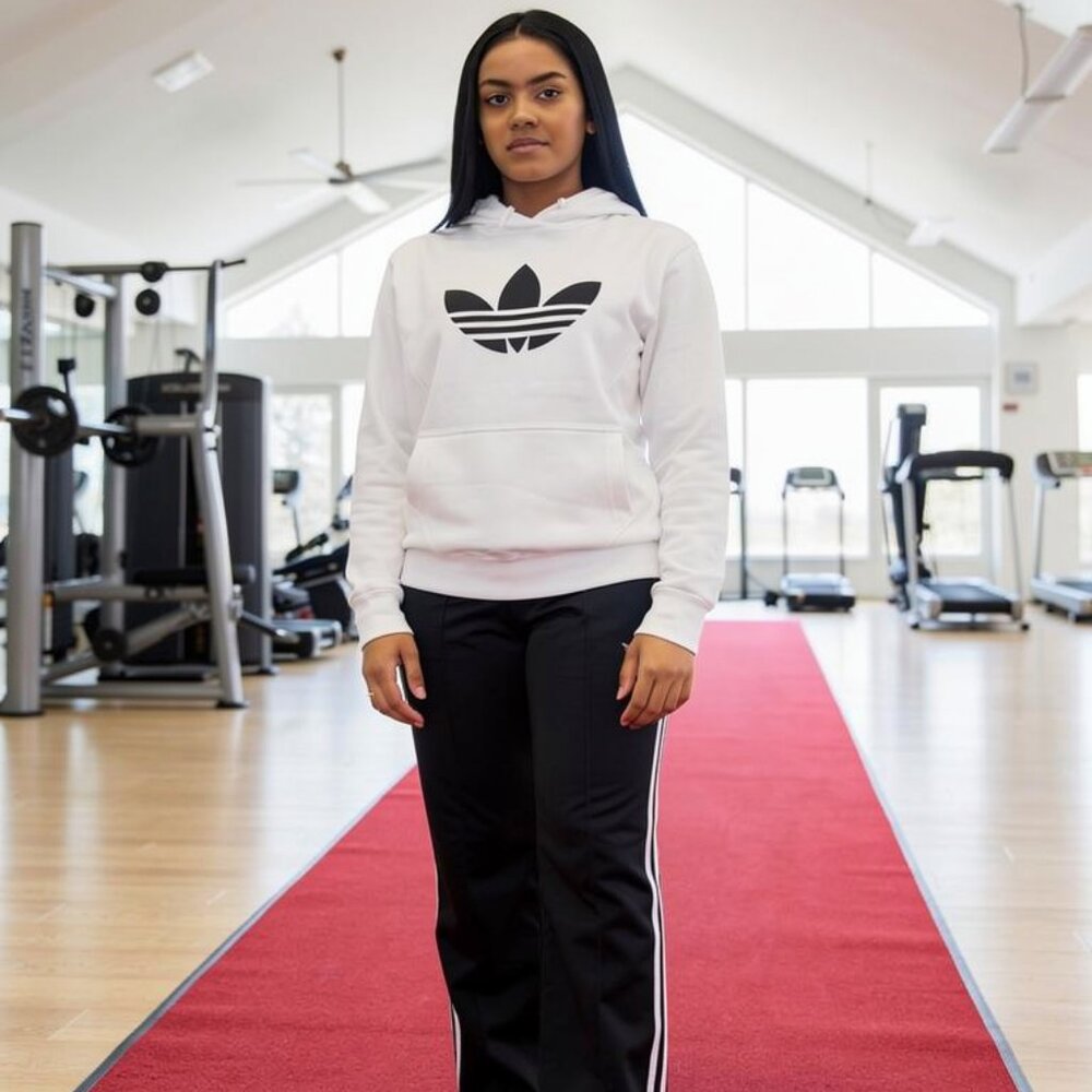 Adidas KB4506-230 Unisex White Hoodie‎ Pullover Sweatshirt